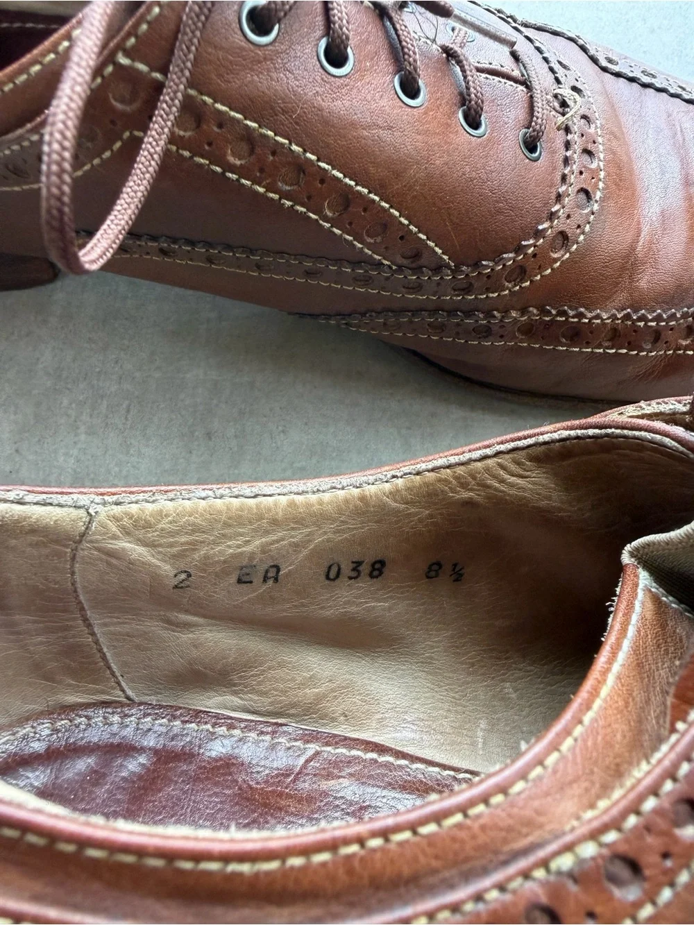 Prada Brown Leather Wingtip Oxfords